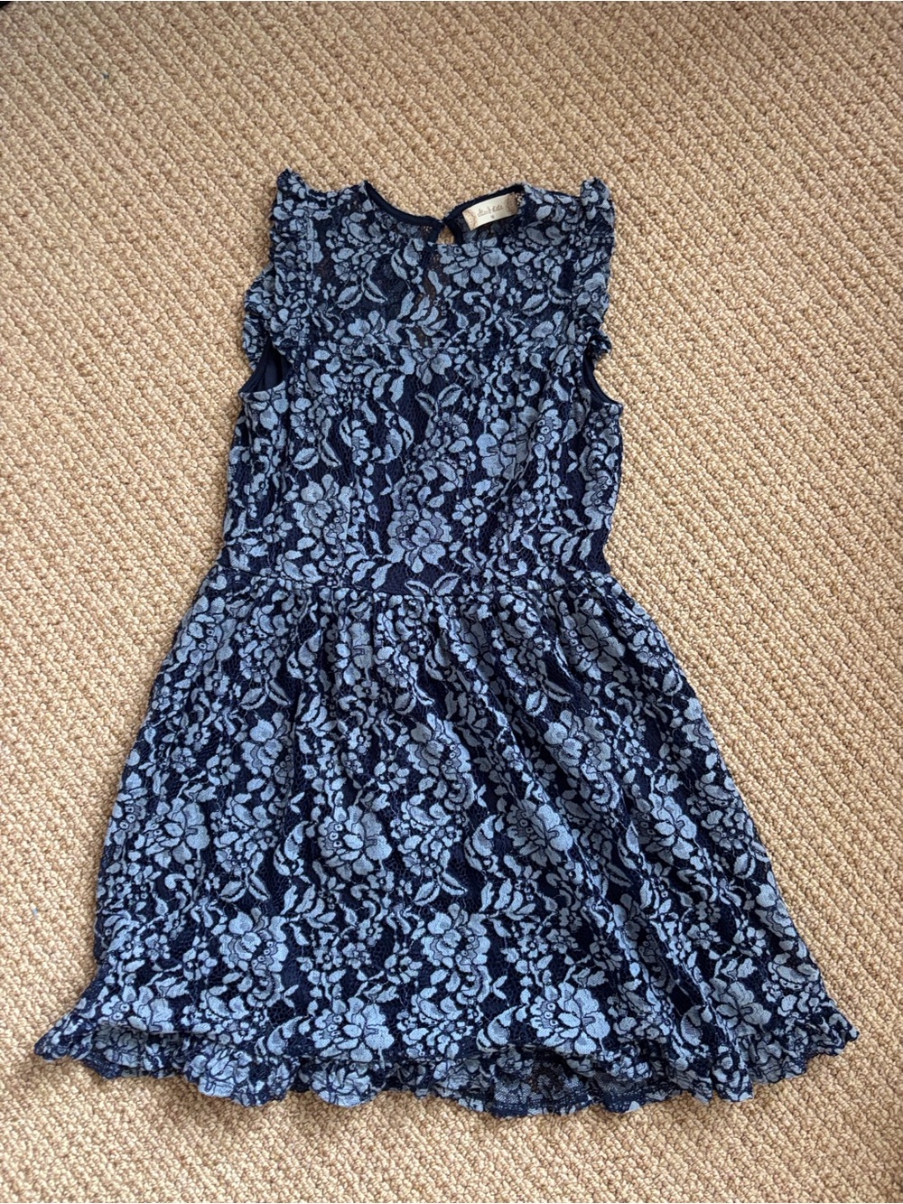 Altar'd State Navy & Light Blue Floral Lace Dress